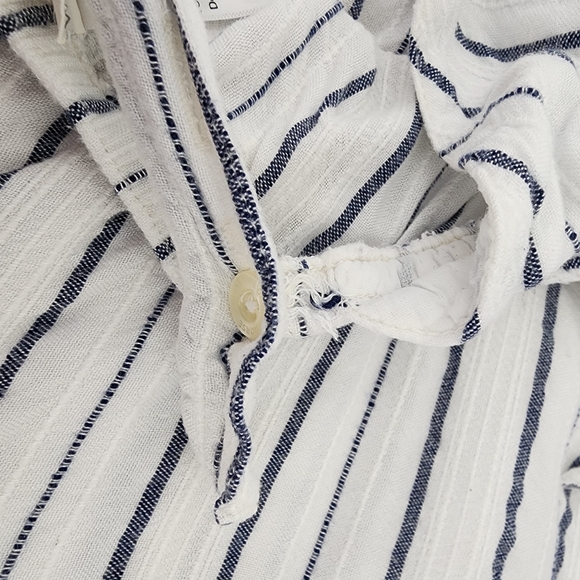 L-Space Austin Jumsuit in White with Vertical Blue Stripe - Picture 8 of 11